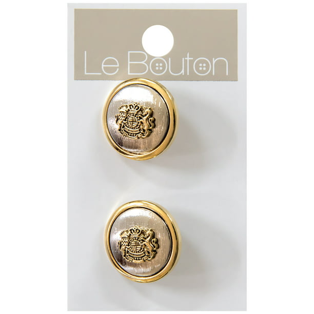 12 gold tone metal & pink rhinestone buttons 7/8" shank